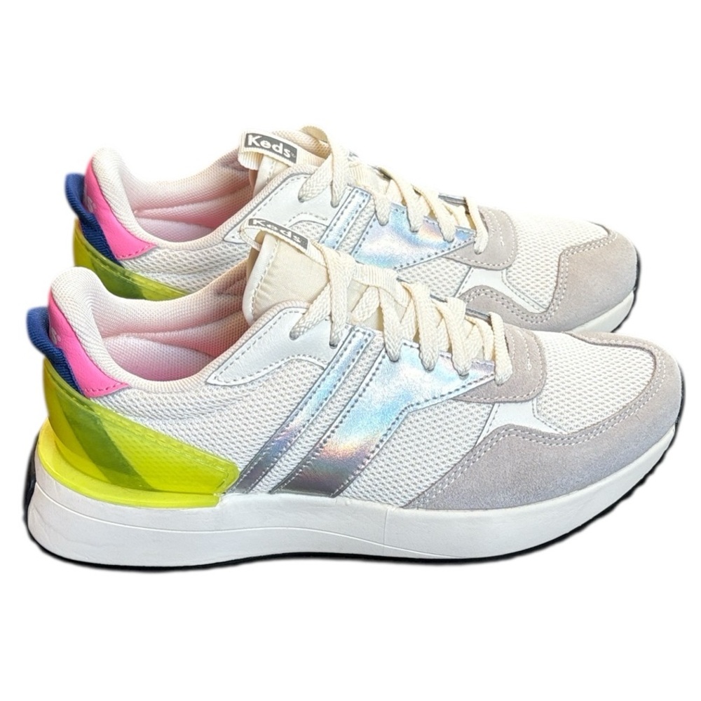 Keds Tiasa Sneakers Women's 7 Cream Gray Lace Up Shoes